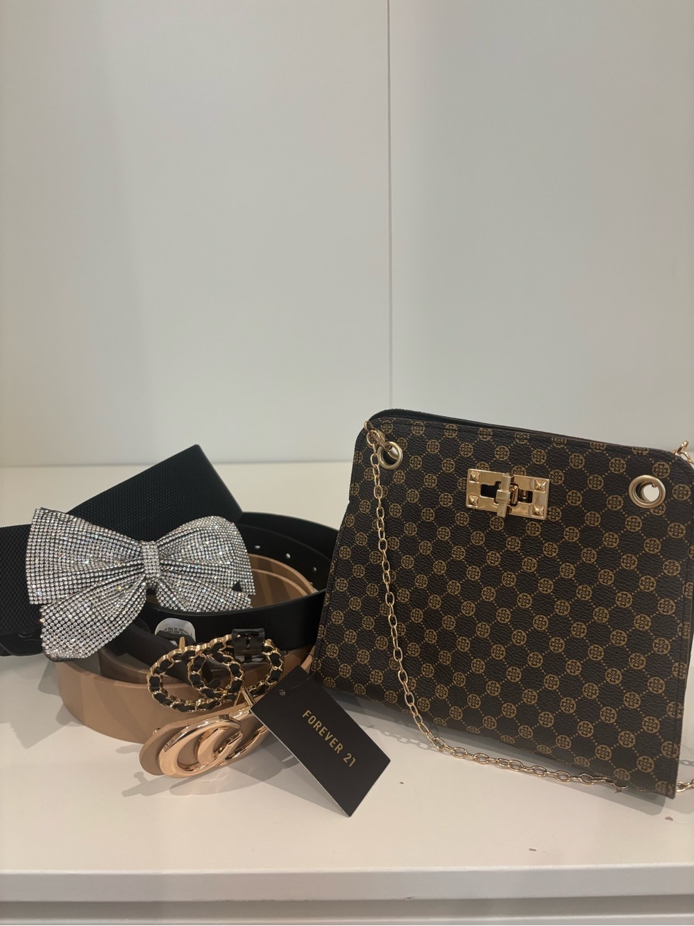 Accessories bundle — 3 belts & crossbody bag